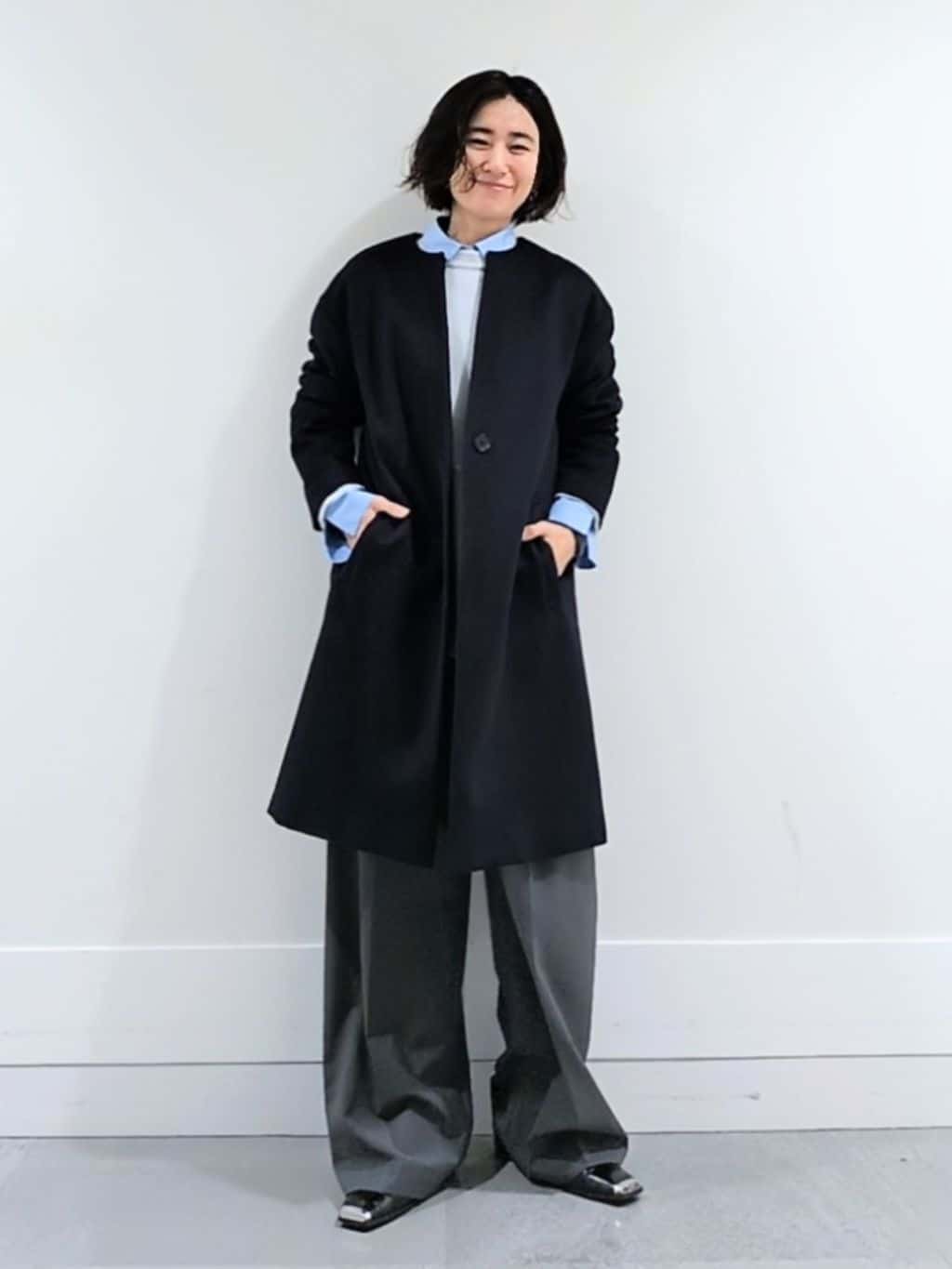 ミズタさんの「UNTITLED｜【重ね着もおすすめ/洗える】ウールカシミヤ クルーネックニット」を使ったコーディネート