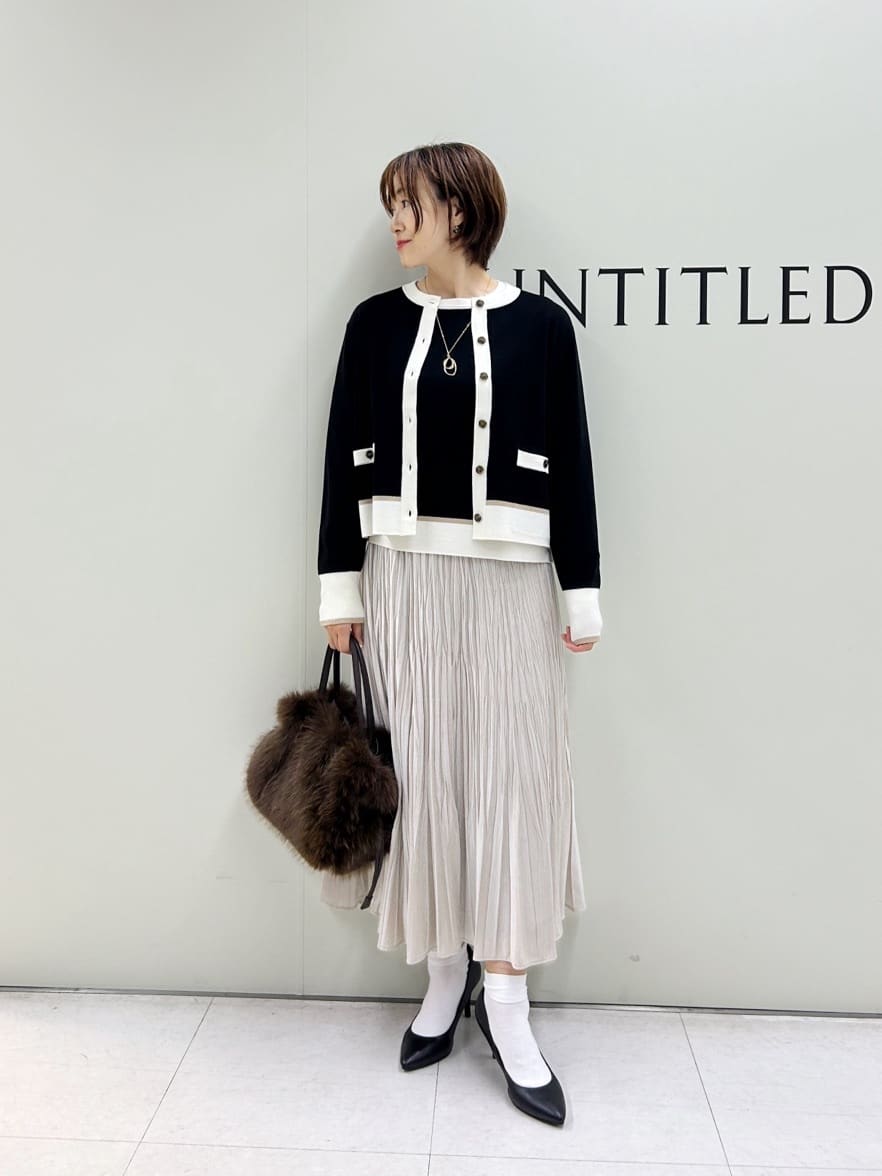 Mikiさんの「UNTITLED｜【アンサンブル可/洗える】ウールミラノリブニット」を使ったコーディネート