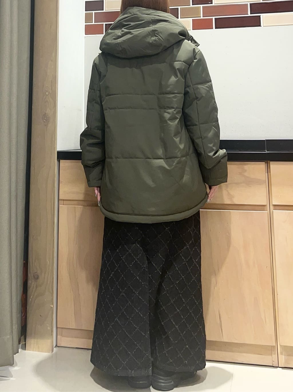 かのさんの「THE SHOP TK｜【すっきり見えシルエット】上品ふわもこ中綿ブルゾン」を使ったコーディネート