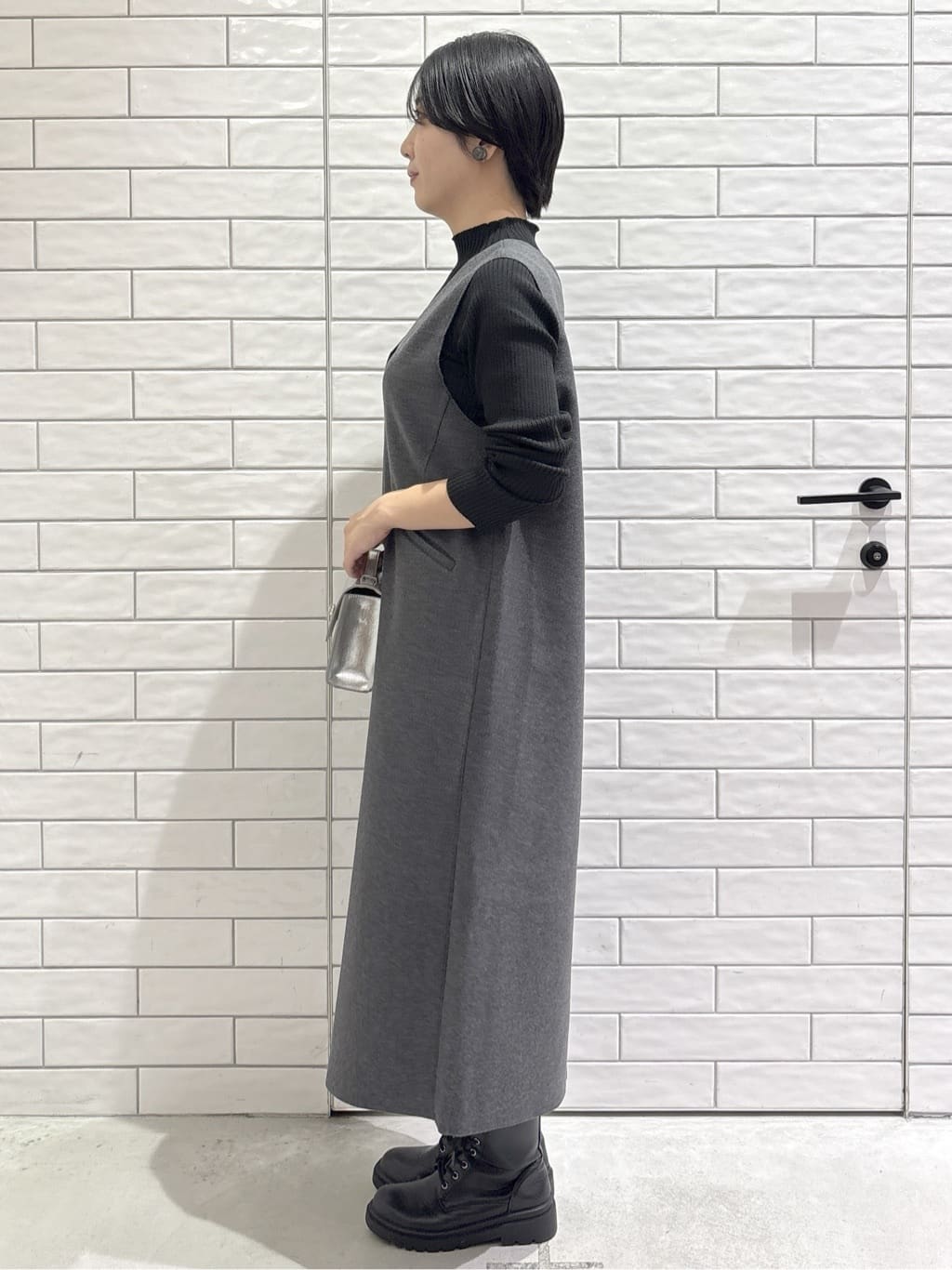 ayumiさんの「OPAQUE.CLIP｜ウールライクジャンパードレス【洗濯機洗い可】」を使ったコーディネート