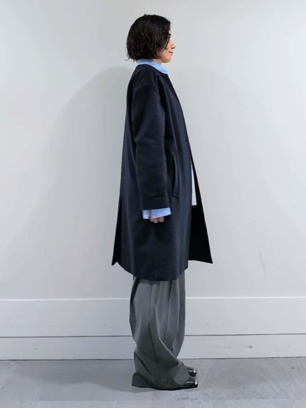 ミズタさんの「UNTITLED｜【重ね着もおすすめ/洗える】ウールカシミヤ クルーネックニット」を使ったコーディネート