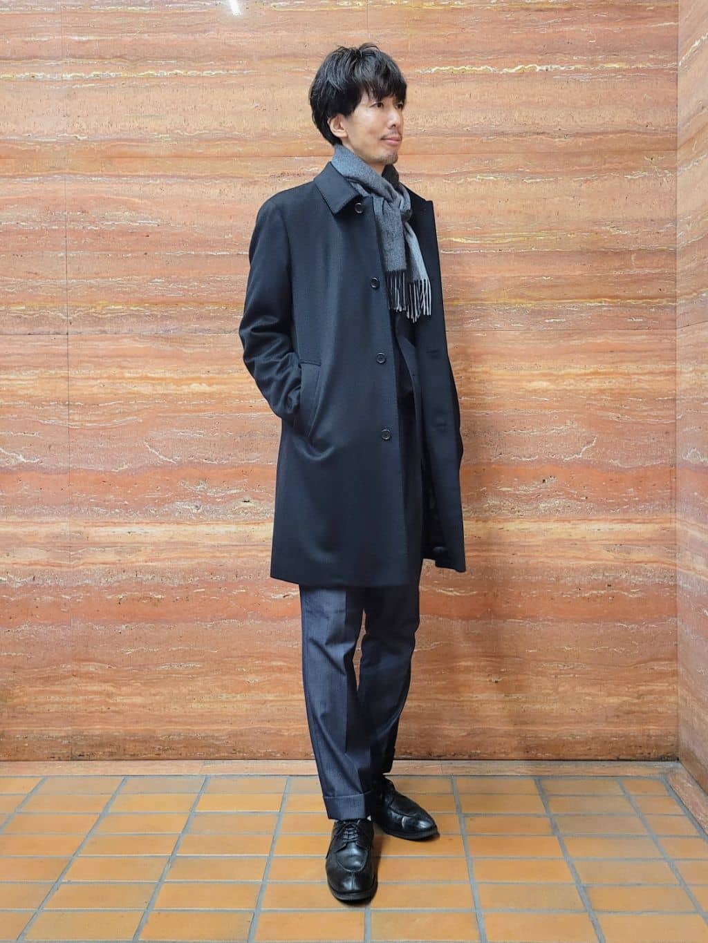piroyaさんの「TAKEO KIKUCHI｜カシミヤブレンド ビーバー調ステンカラーコート」を使ったコーディネート