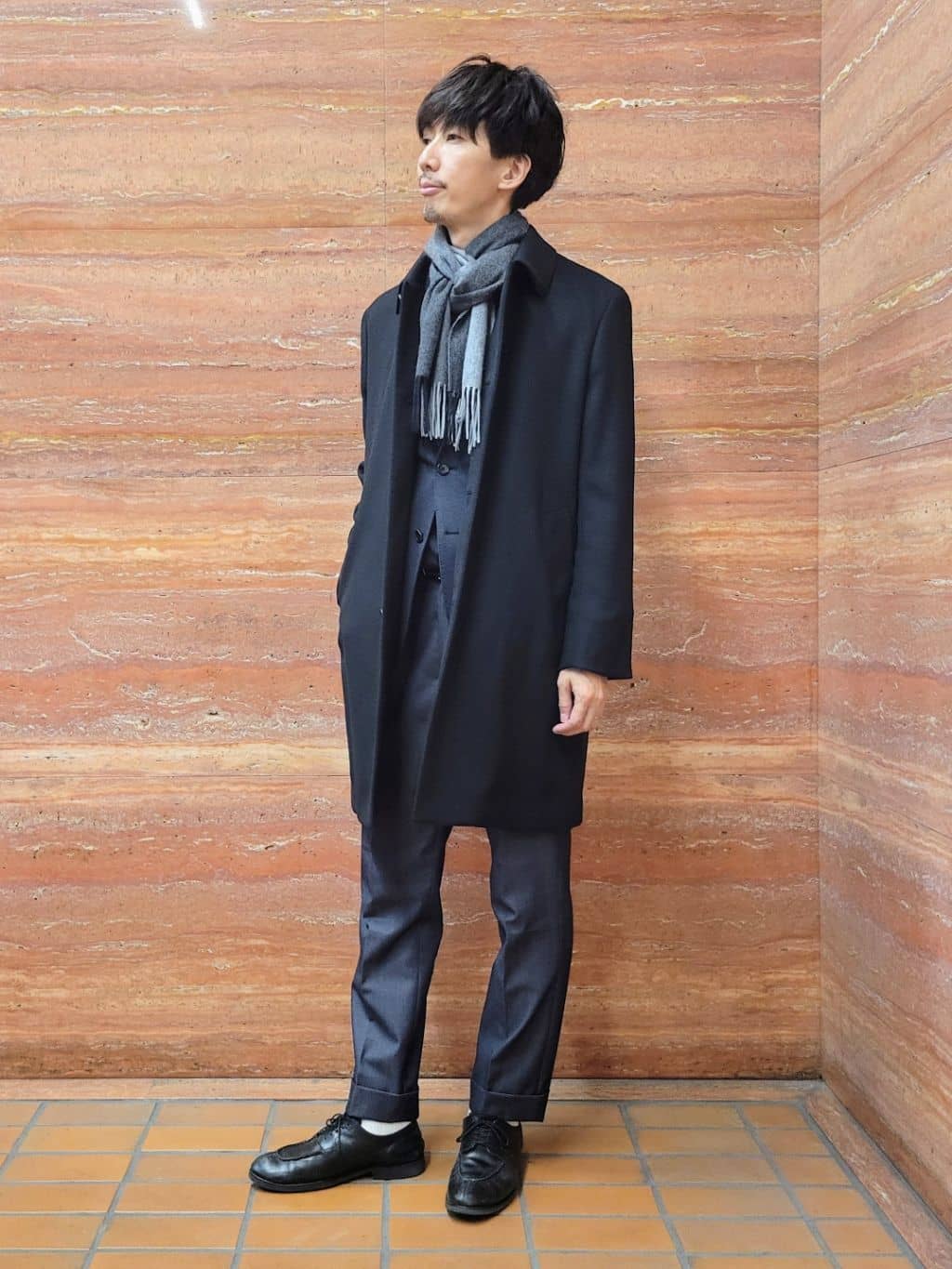 piroyaさんの「TAKEO KIKUCHI｜カシミヤブレンド ビーバー調ステンカラーコート」を使ったコーディネート