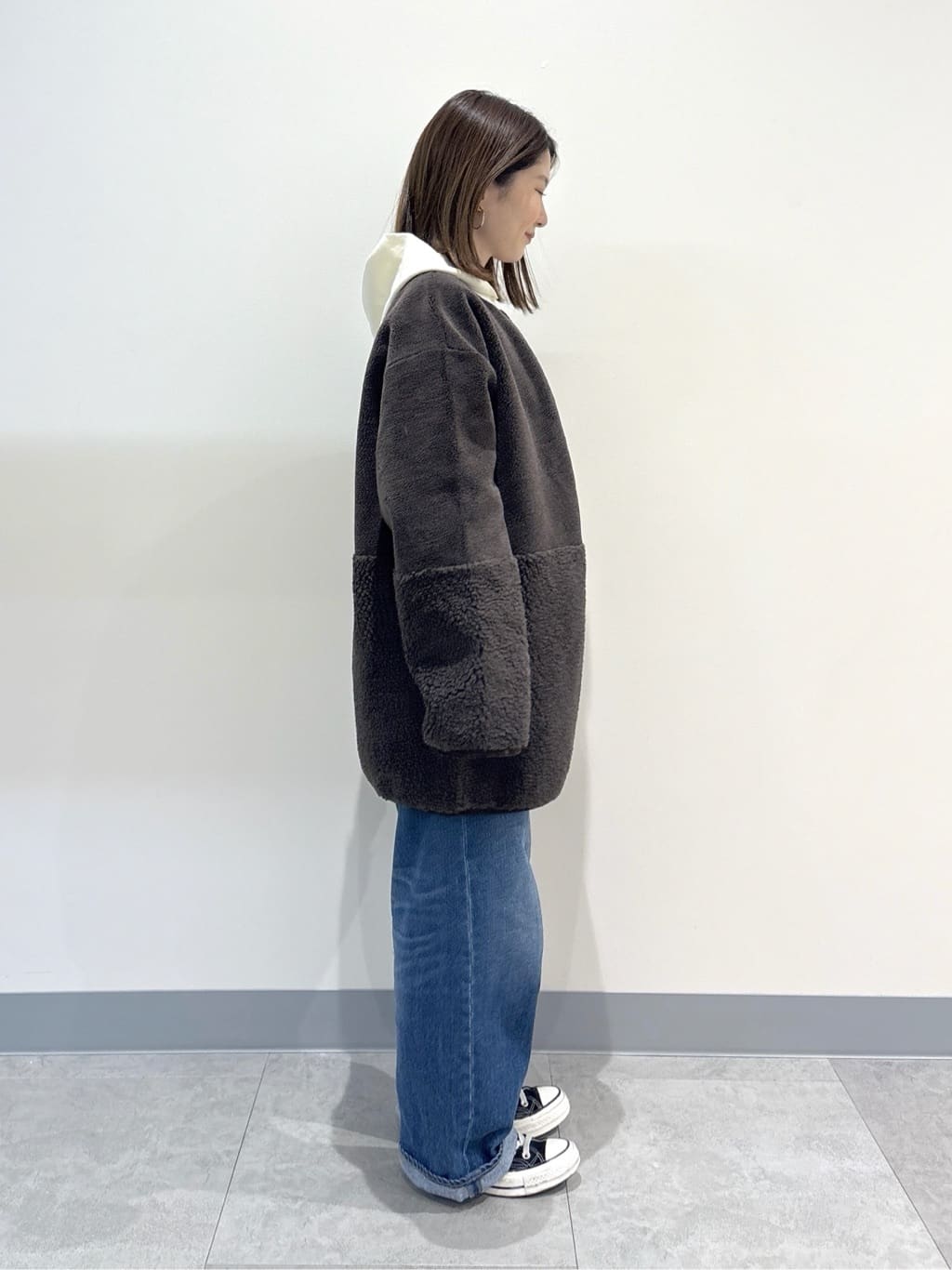 risaさんの「Dessin｜【2WAY】フェイクムートンコート」を使ったコーディネート