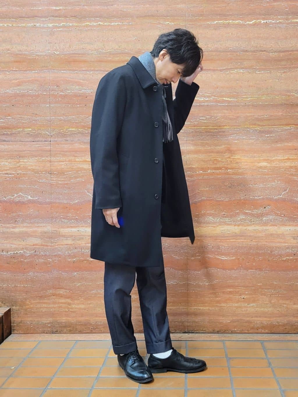 piroyaさんの「TAKEO KIKUCHI｜カシミヤブレンド ビーバー調ステンカラーコート」を使ったコーディネート