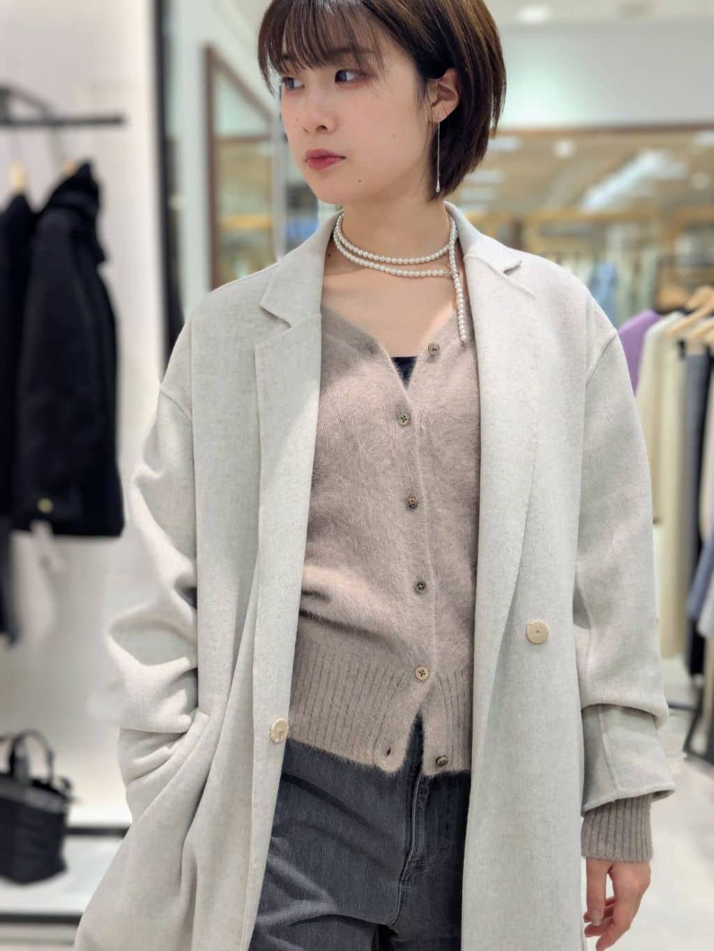 nonoさんの「UNTITLED｜【ロング丈/軽やか】テーラード　リバーコート」を使ったコーディネート