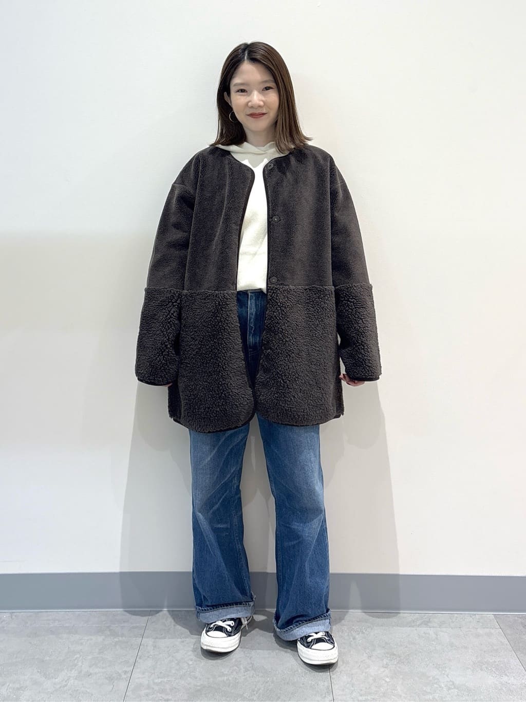 risaさんの「Dessin｜【2WAY】フェイクムートンコート」を使ったコーディネート