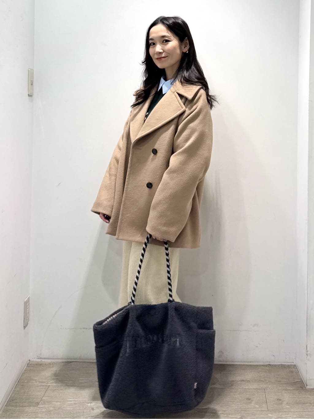 yuicciさんの「OPAQUE.CLIP｜カシミヤブレンドウールミドルピーコート」を使ったコーディネート