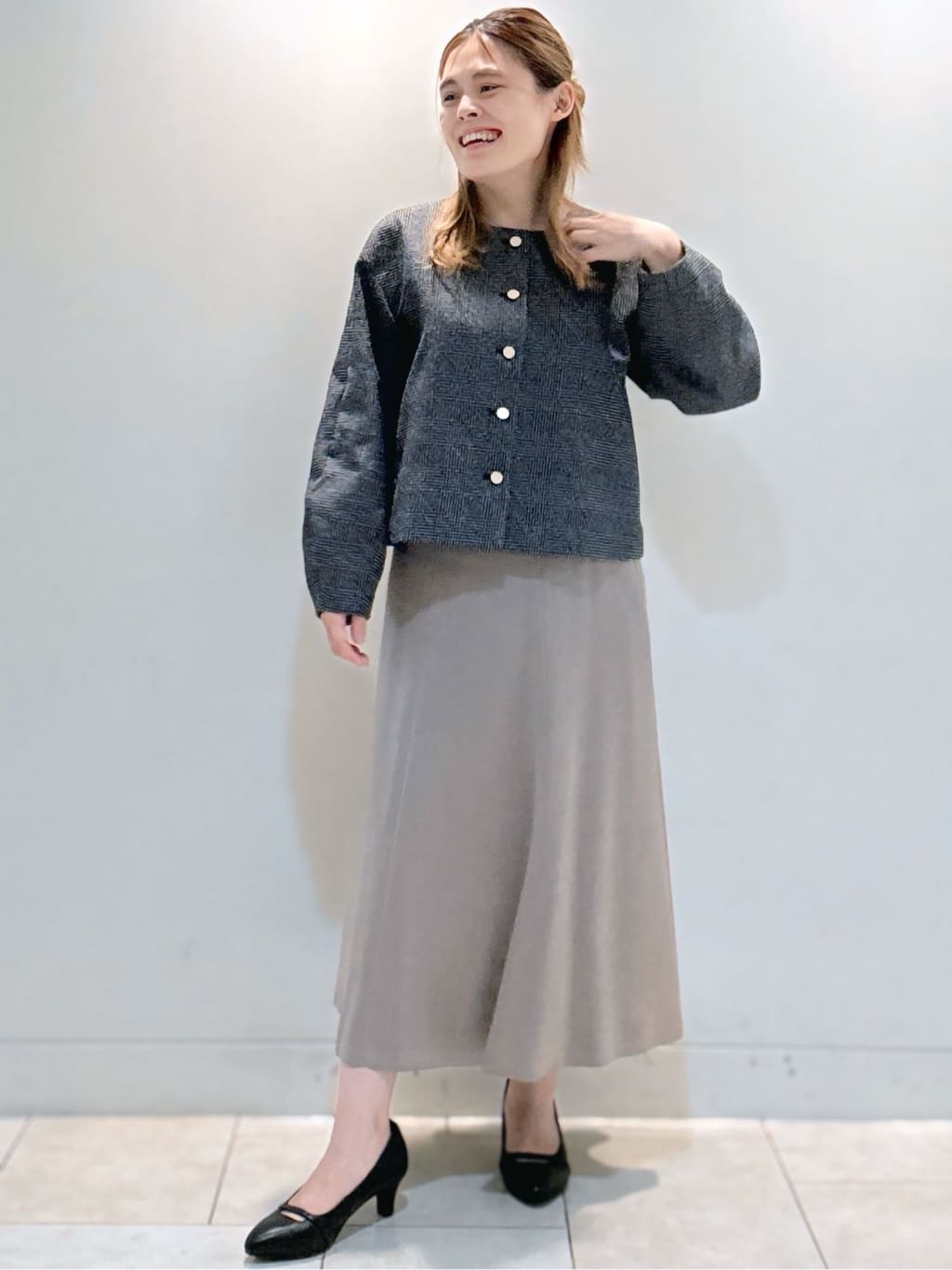 S&auml;K&iuml;さんの「Reflect｜【着映え◎／アームホールゆったり】グレンチェックジャコット」を使ったコーディネート