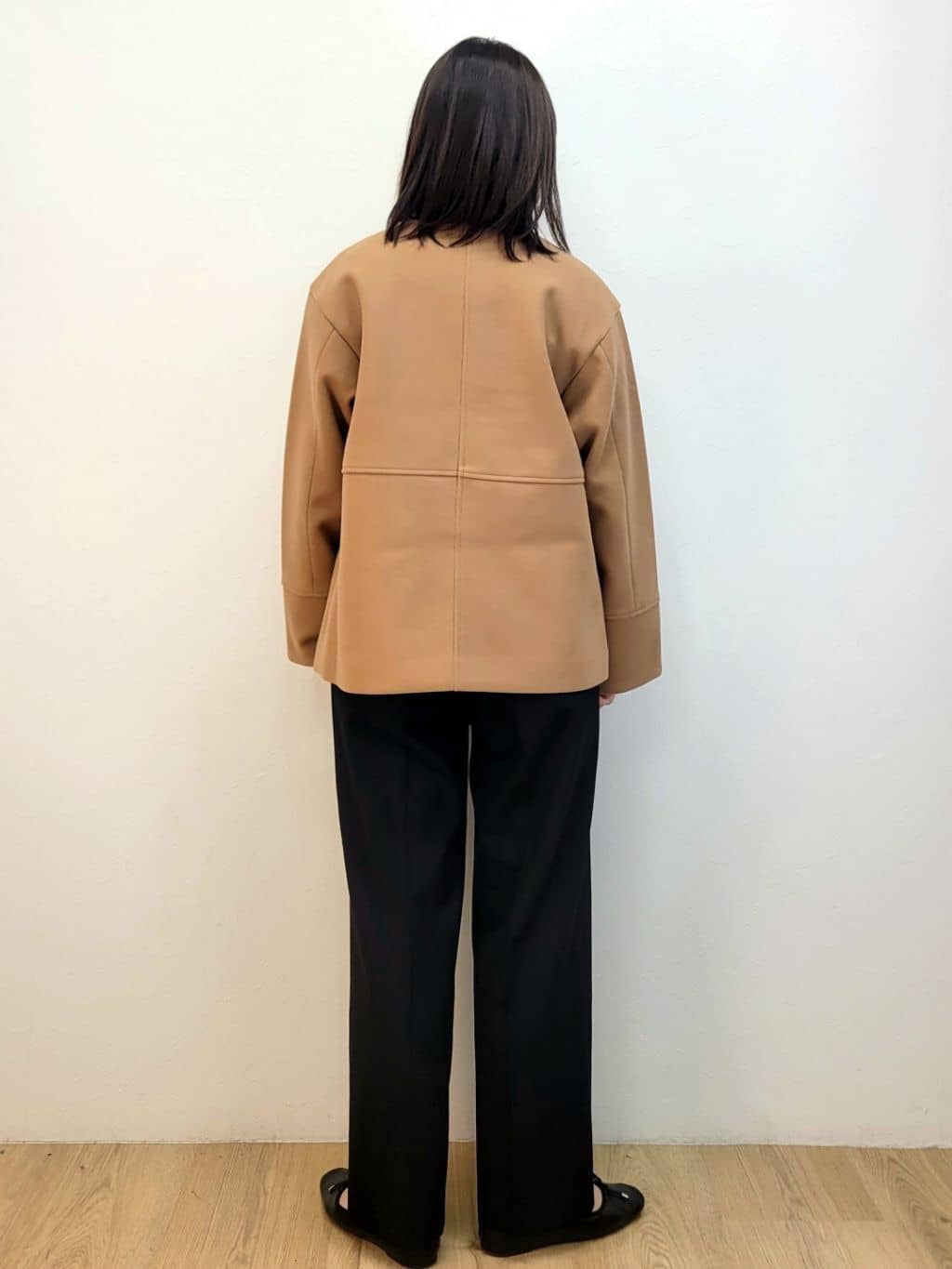 LISAさんの「OPAQUE.CLIP｜ウールライクメルトンノーカラーコート【洗濯機洗い可】」を使ったコーディネート