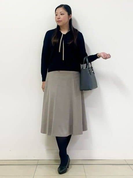 chisaさんの「Reflect｜【通勤】スエードライクフレアスカート」を使ったコーディネート