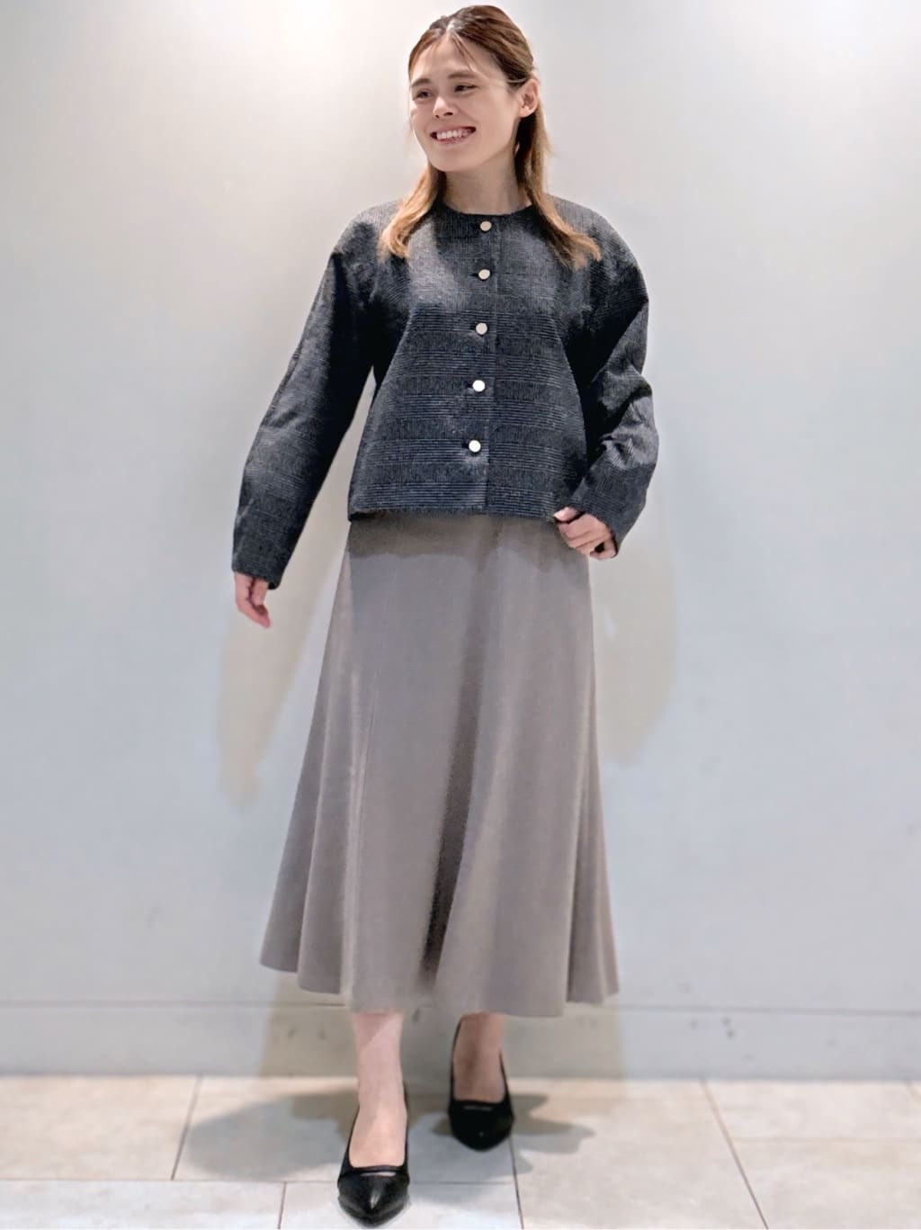 S&auml;K&iuml;さんの「Reflect｜【着映え◎／アームホールゆったり】グレンチェックジャコット」を使ったコーディネート
