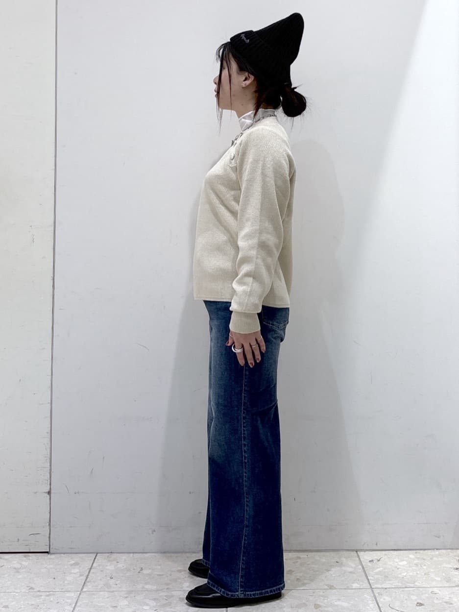 mameさんの「OPAQUE.CLIP｜ボタンデザインラメニット【洗濯機OK】」を使ったコーディネート