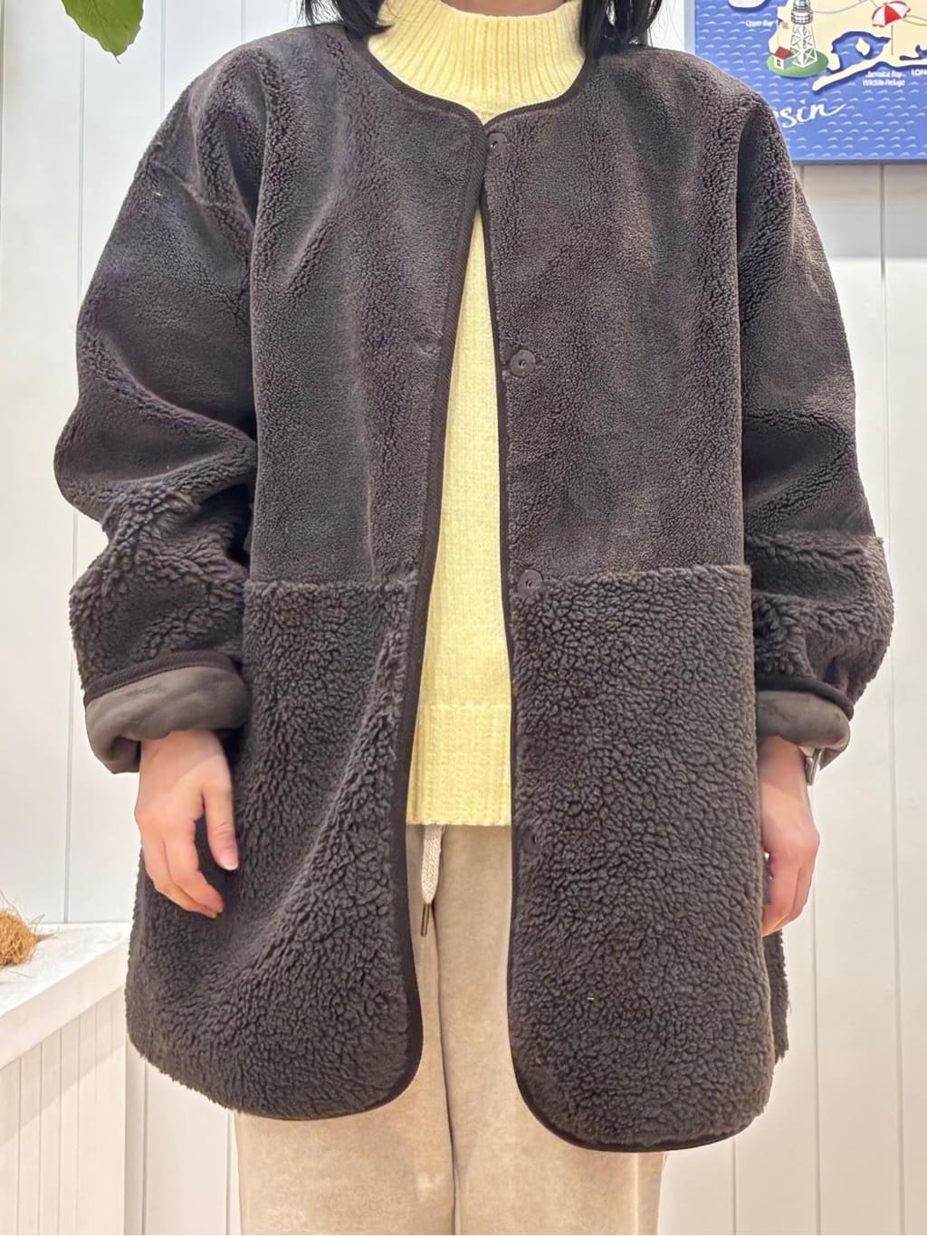 OKADAさんの「Dessin｜【2WAY】フェイクムートンコート」を使ったコーディネート