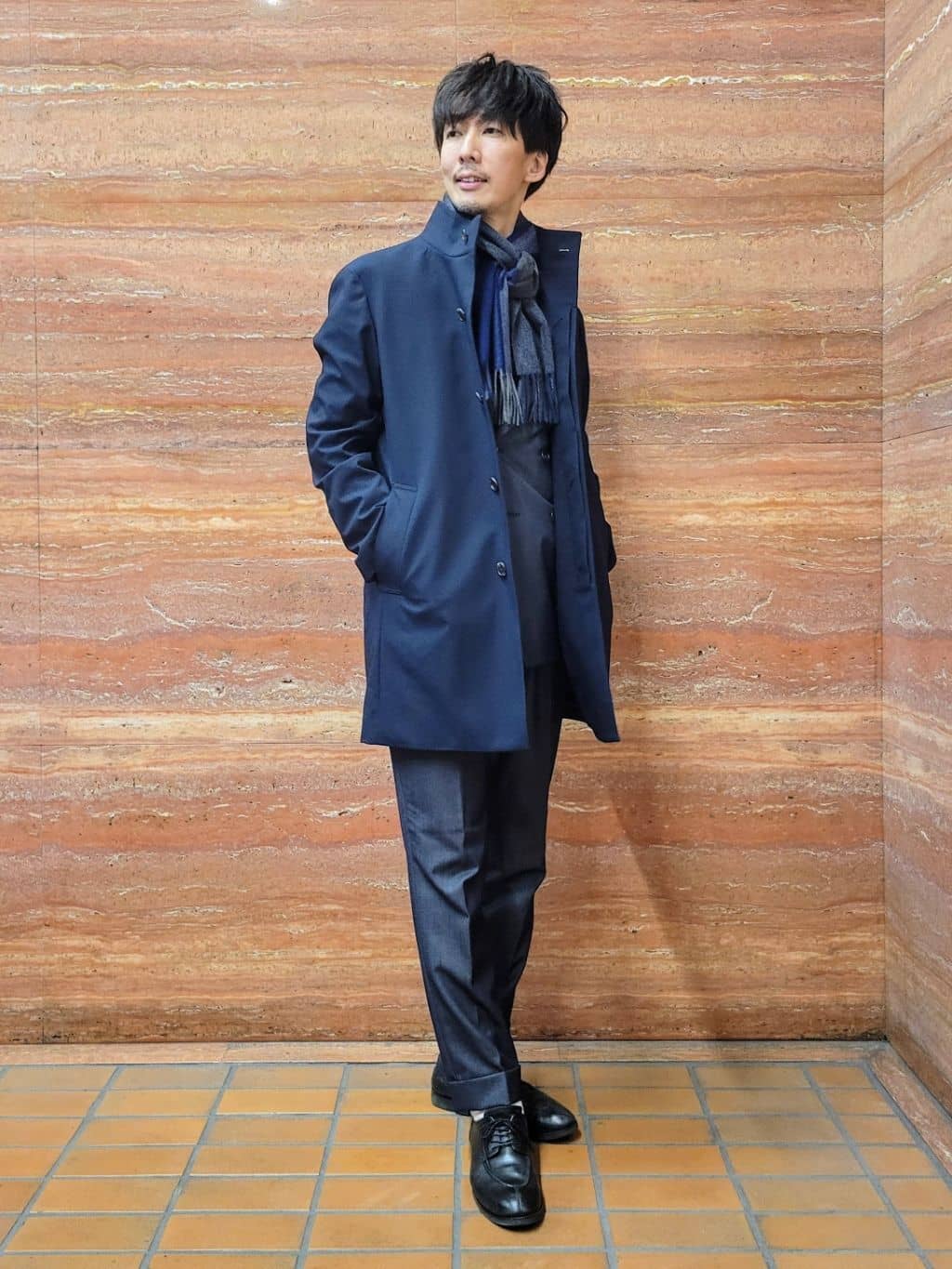 piroyaさんの「TAKEO KIKUCHI｜【ダウンライナー付き】ドビースタンドカラーコート」を使ったコーディネート
