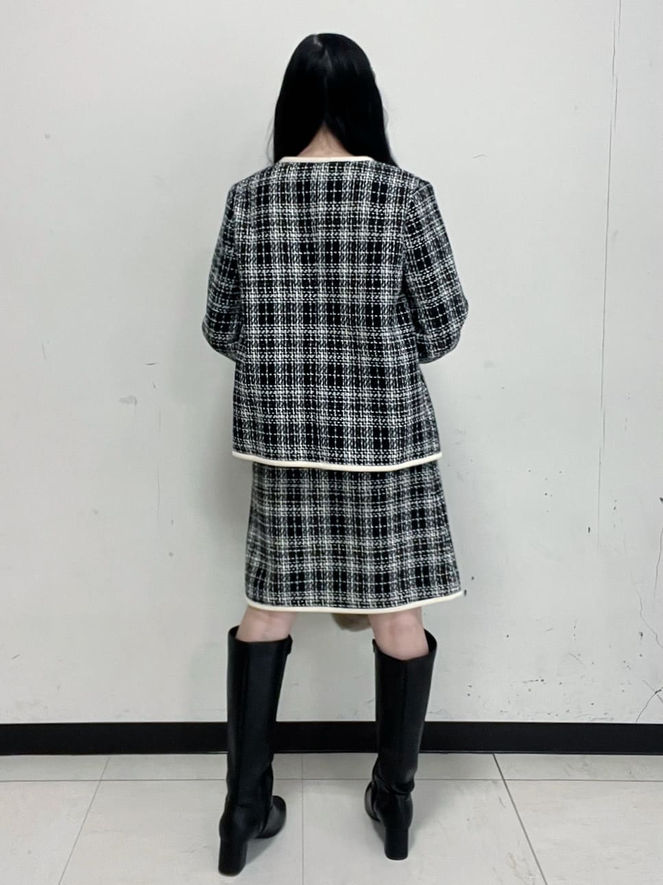 Hitomiさんの「index｜チェックツイードジャケットコート／セットアップ対応【洗える】」を使ったコーディネート