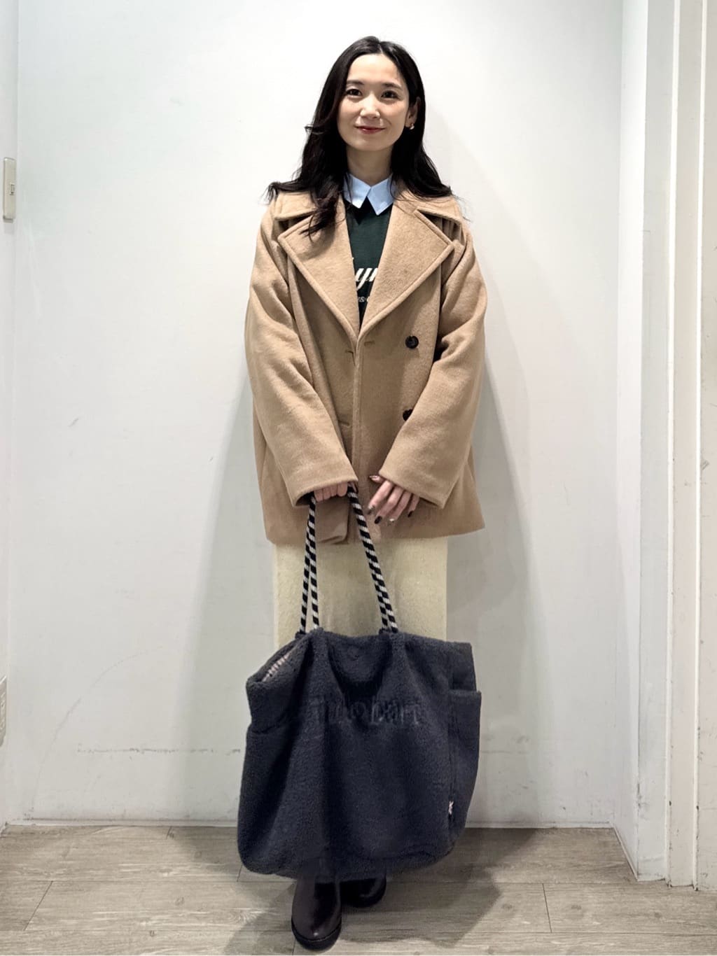 yuicciさんの「OPAQUE.CLIP｜カシミヤブレンドウールミドルピーコート」を使ったコーディネート