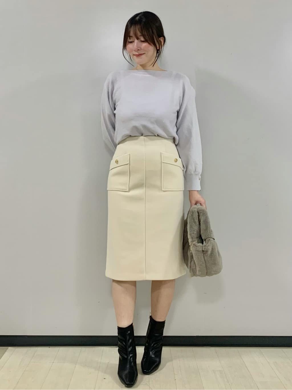 kasumiさんの「index｜ベルト付ビッグカラーミドルコート」を使ったコーディネート