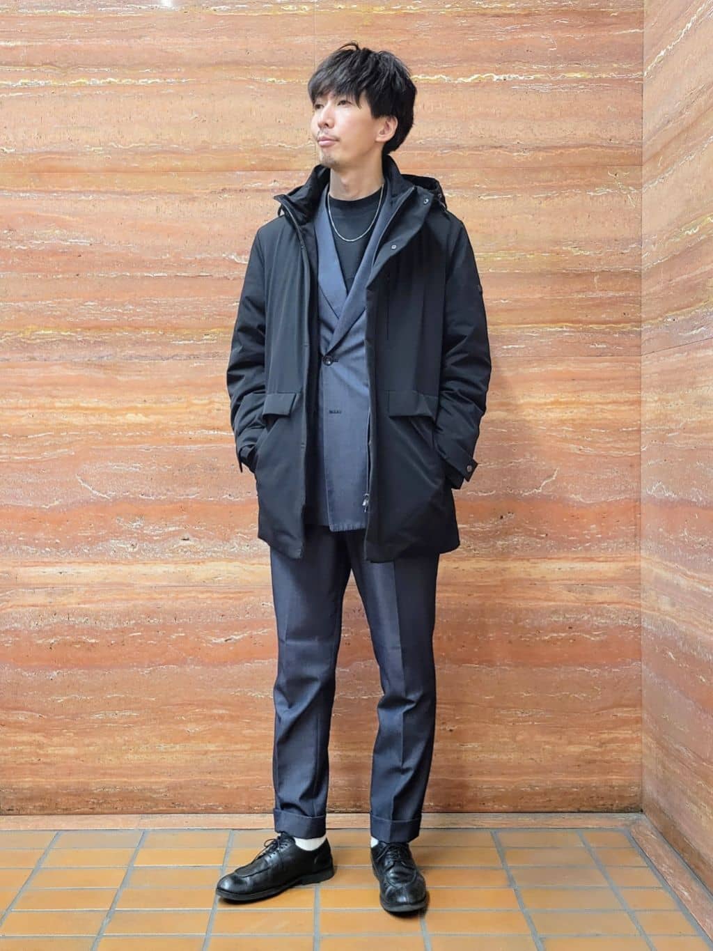 piroyaさんの「TAKEO KIKUCHI｜【None Of Stress】ストレッチ ダウンブルゾン」を使ったコーディネート