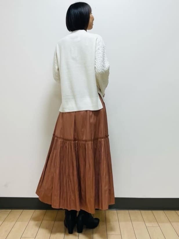 Riiさんの「Reflect｜【腰周りすっきり◎】プリーツギャザースカート」を使ったコーディネート