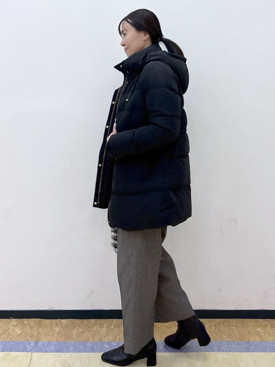 akariさんの「index｜KAWADAダウンドロストミドルコート【撥水／洗濯機OK／2WAY／静電気防止裏地】《XS～3L》」を使ったコーディネート