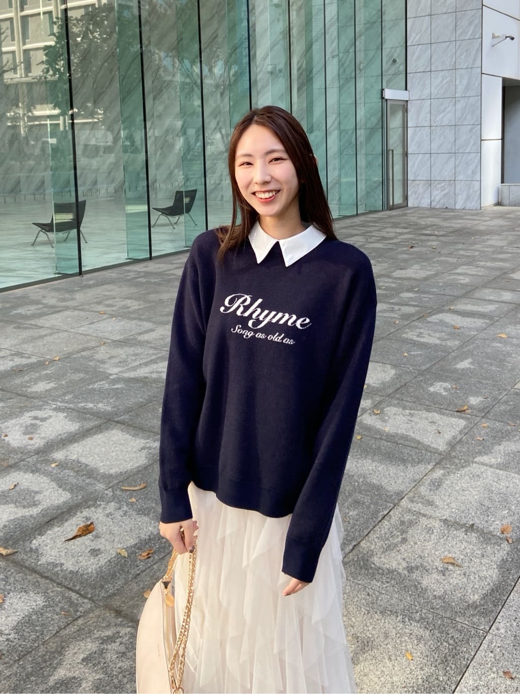 めぐさんの「OPAQUE.CLIP｜襟付きロゴジャカードニット【洗濯機OK】」を使ったコーディネート