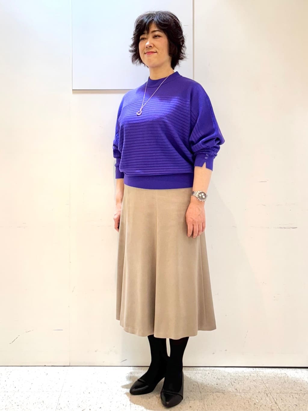 ヤスコさんの「Reflect｜【秋映え／ゆったり着られる◎】ドルマンシルエットニット」を使ったコーディネート