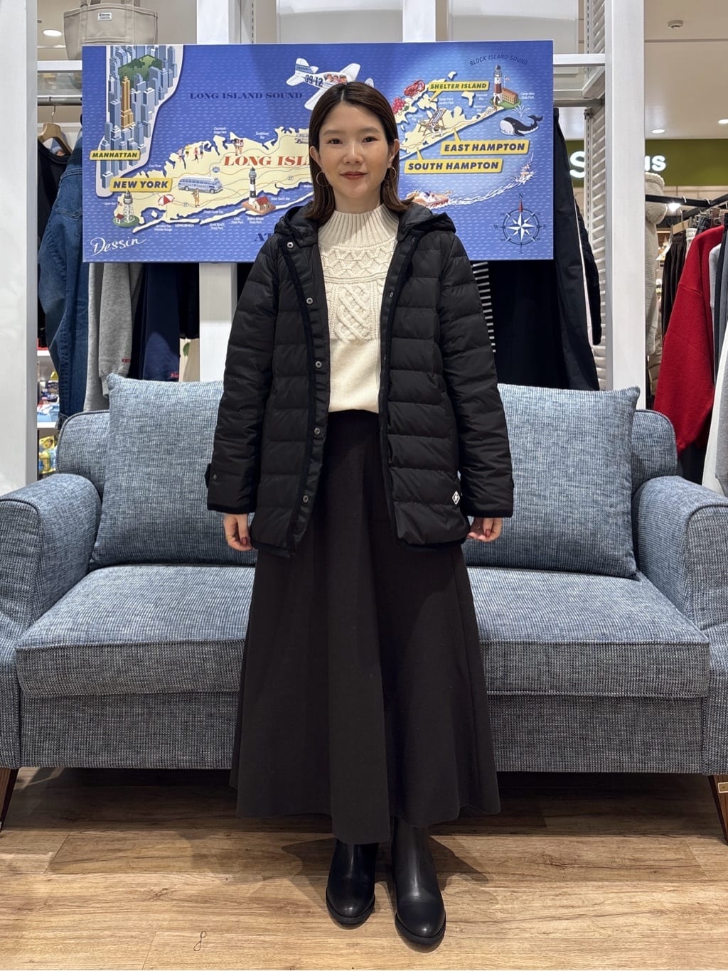 risaさんの「Dessin｜【撥水・2WAY】ミュラーダウンコートミドル丈」を使ったコーディネート