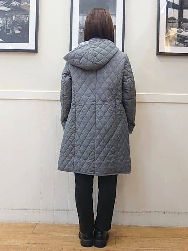 nao.さんの「SHOO･LA･RUE｜【撥水/フード取り外し可】自然にくびれる あったかダイヤ柄キルトコート【CIRCRIC】」を使ったコーディネート