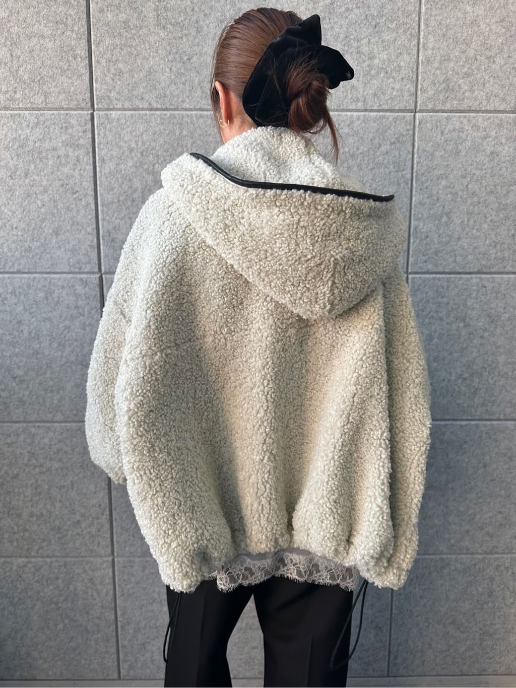 harunaさんの「CODE A｜boa hoodie blouson」を使ったコーディネート