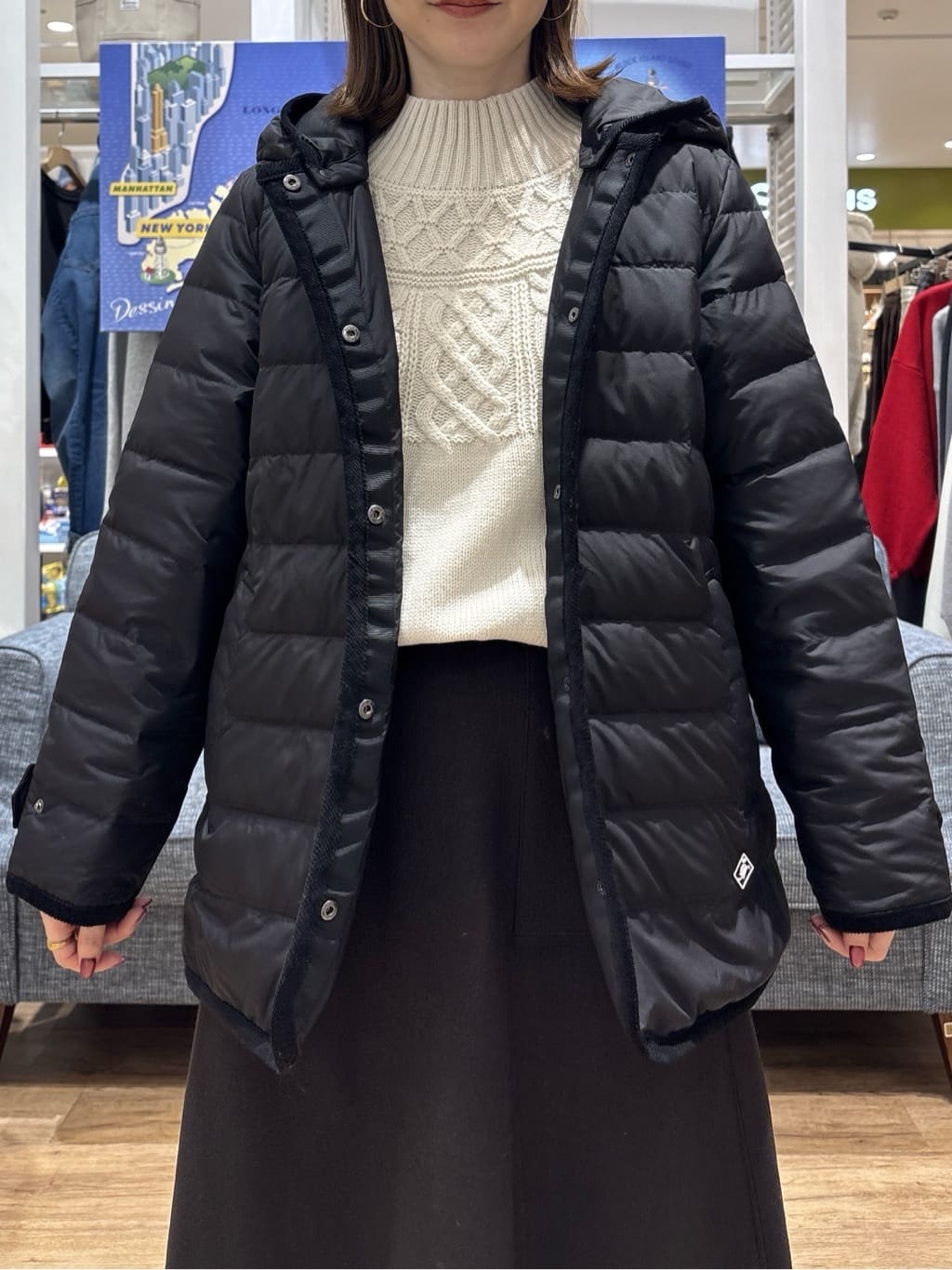 risaさんの「Dessin｜【撥水・2WAY】ミュラーダウンコートミドル丈」を使ったコーディネート