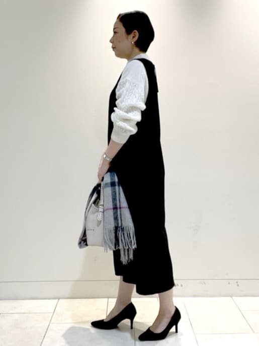 フミさんの「Reflect｜【一枚で着映え◎／ゆったりシルエット】ラメ&times;スパンコールウール混ニット」を使ったコーディネート