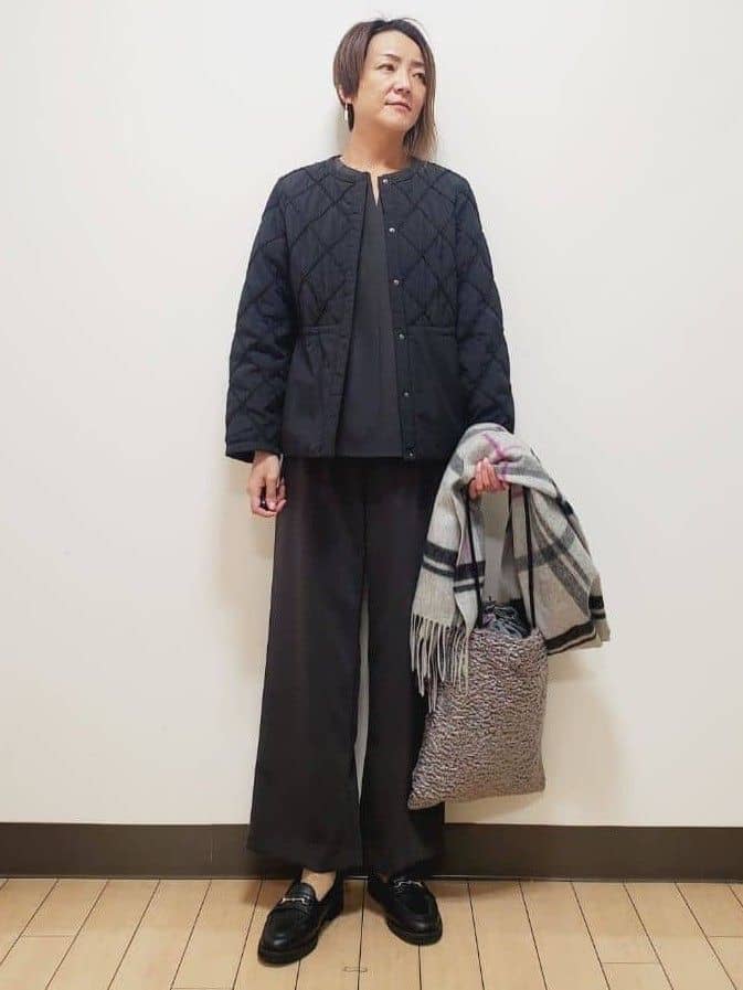 yuuさんの「Reflect｜【気軽な羽織に◎】中綿キルティングショートコート」を使ったコーディネート