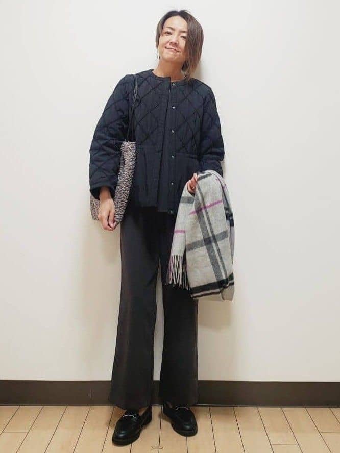 yuuさんの「Reflect｜【気軽な羽織に◎】中綿キルティングショートコート」を使ったコーディネート