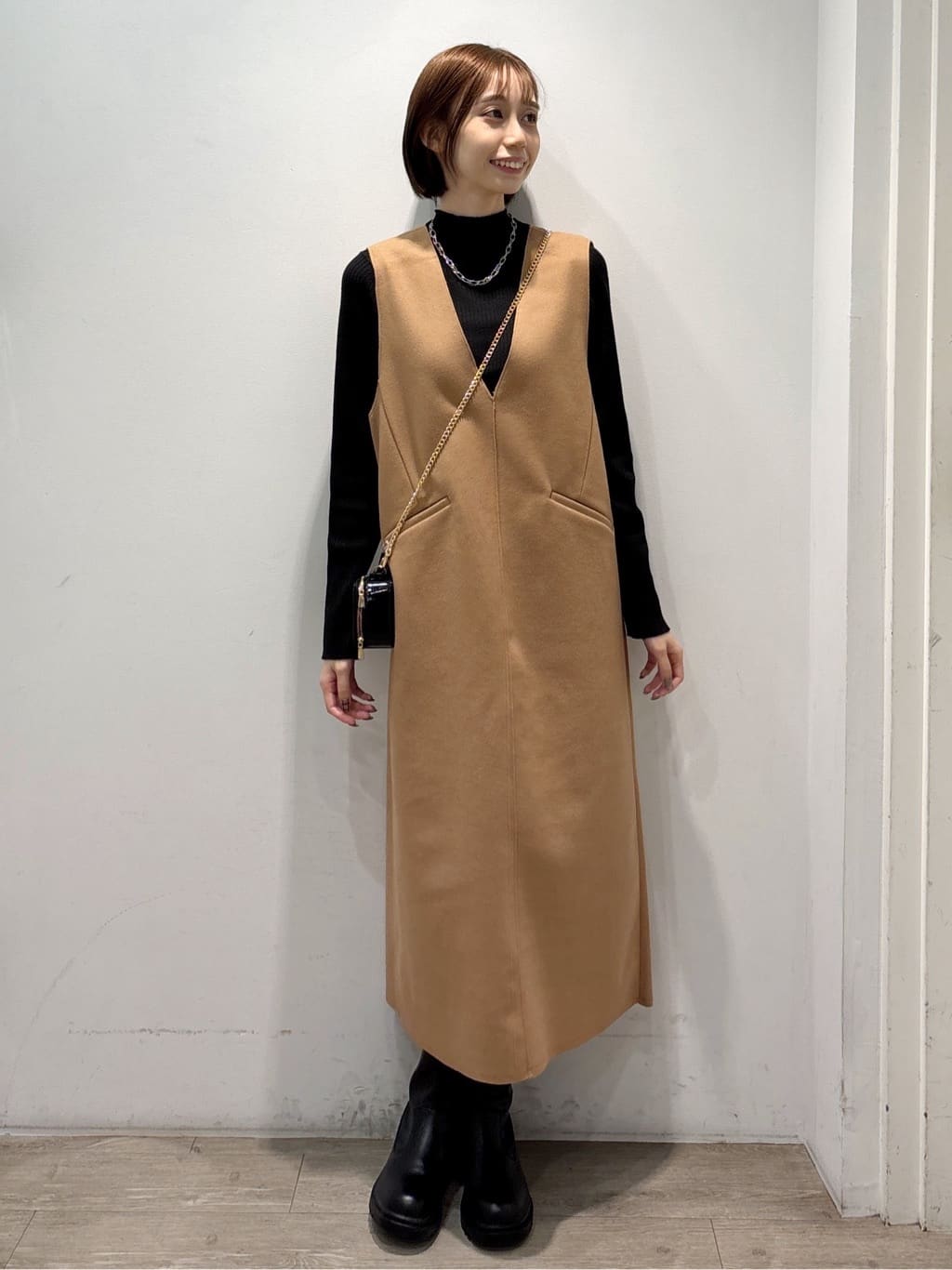 ぶまりんさんの「OPAQUE.CLIP｜ハイネックリブニット【洗濯機OK】」を使ったコーディネート