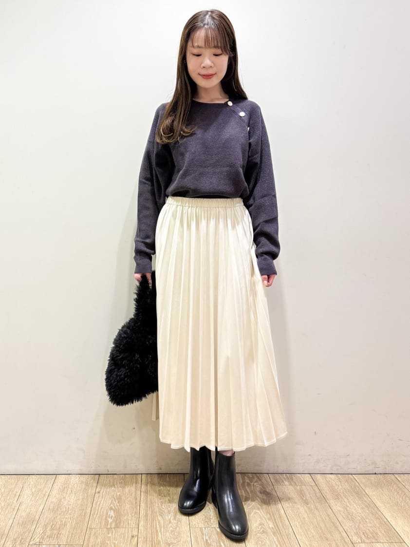 ayaさんの「index｜ボタンデザインラメニット【洗濯機OK】」を使ったコーディネート