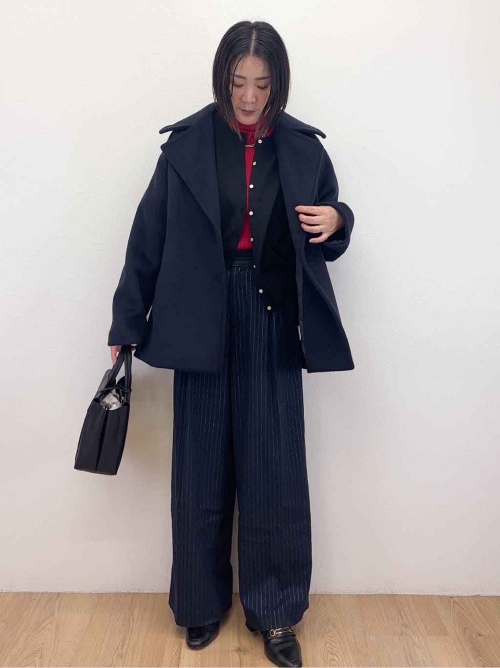 Takeさんの「OPAQUE.CLIP｜カシミヤブレンドウールミドルピーコート」を使ったコーディネート