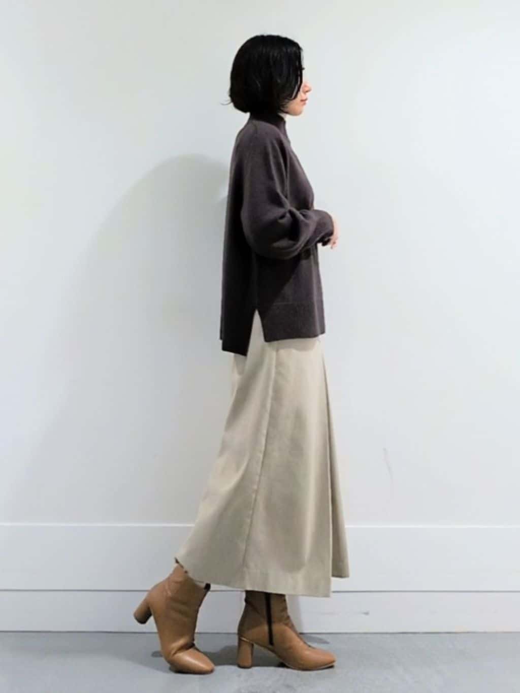 ミズタさんの「UNTITLED｜【8色展開/洗える】ウールカシミヤ ハイネックニット」を使ったコーディネート