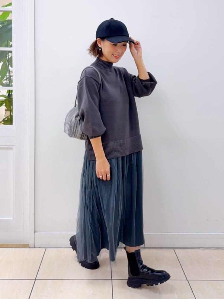Osawaさんの「Dessin｜【洗える】ニットチュールドッキングワンピース」を使ったコーディネート