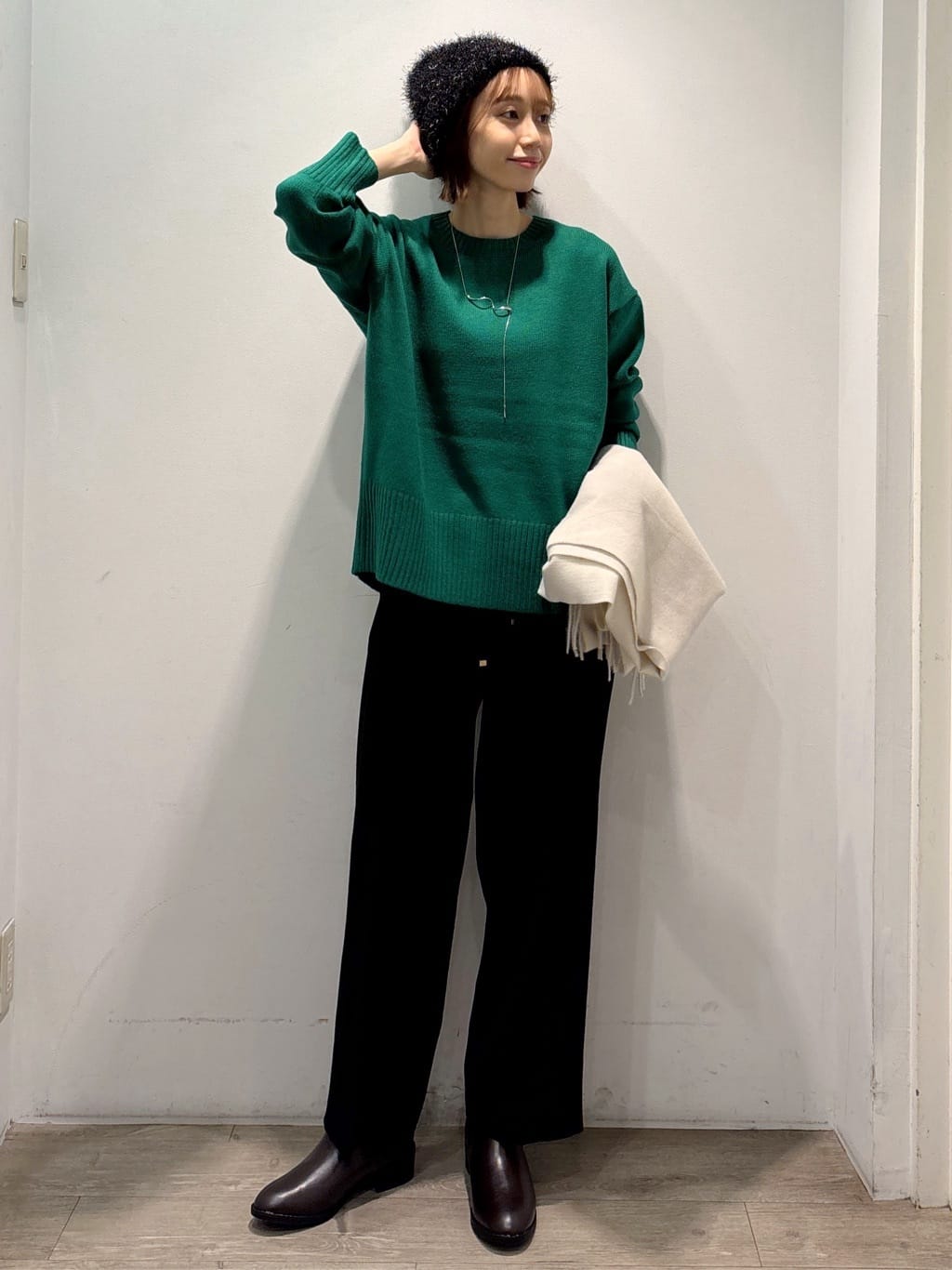 ぶまりんさんの「OPAQUE.CLIP｜ウォームタッチ イージーワイドパンツ【洗濯機洗OK／ストレッチ】≪SS～LL≫」を使ったコーディネート