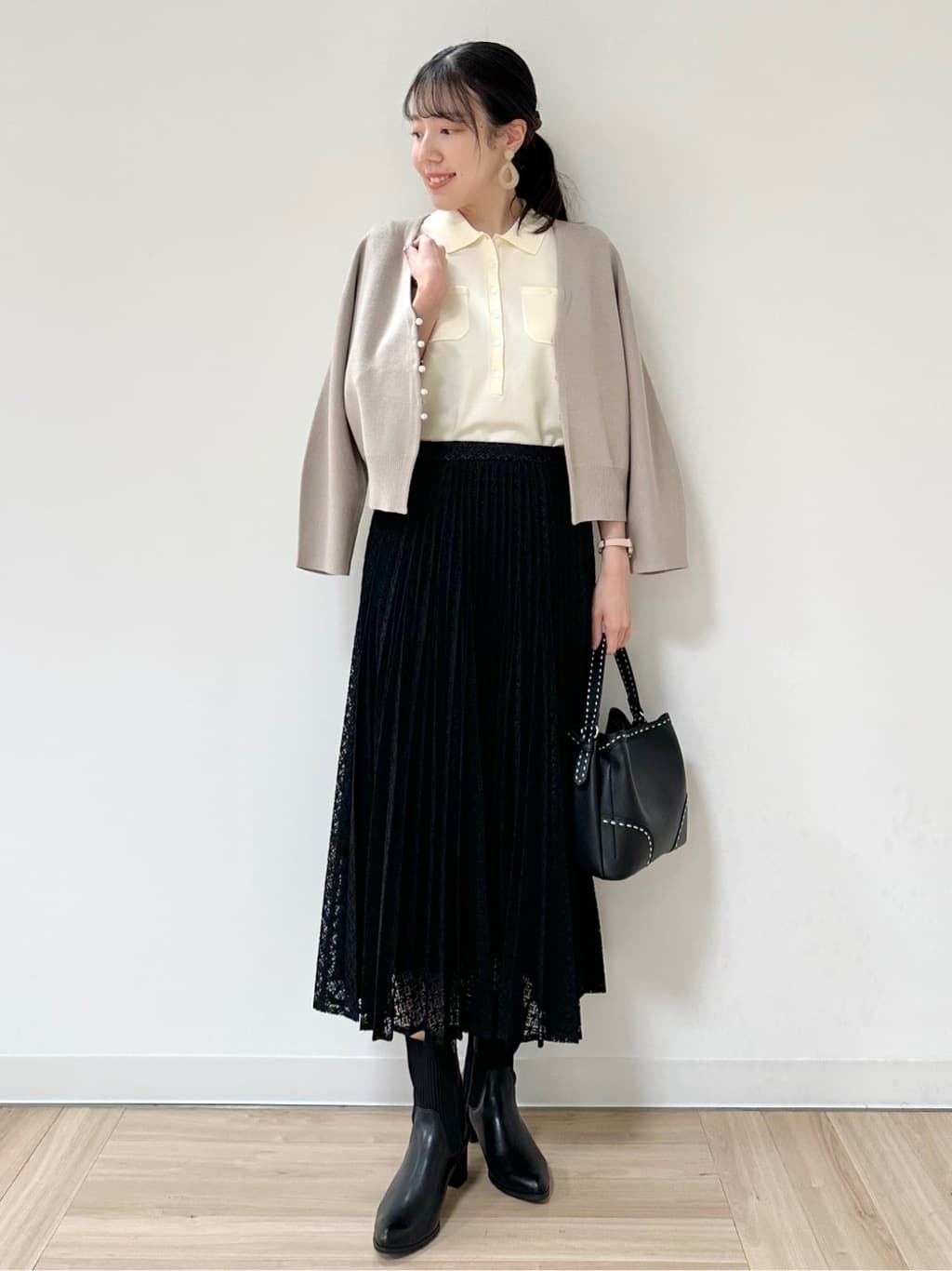 Momoさんの「Reflect｜【透けにくい◎】衿付き七分袖ニット」を使ったコーディネート