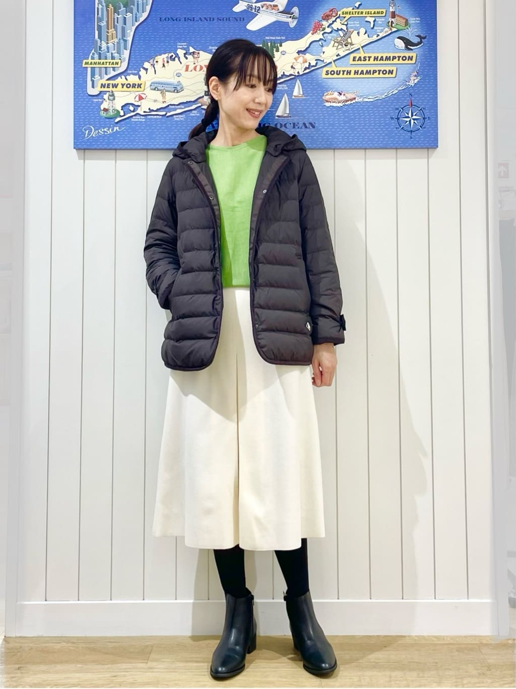 uwatokoさんの「Dessin｜【撥水・2WAY】ミュラーダウンコートミドル丈」を使ったコーディネート