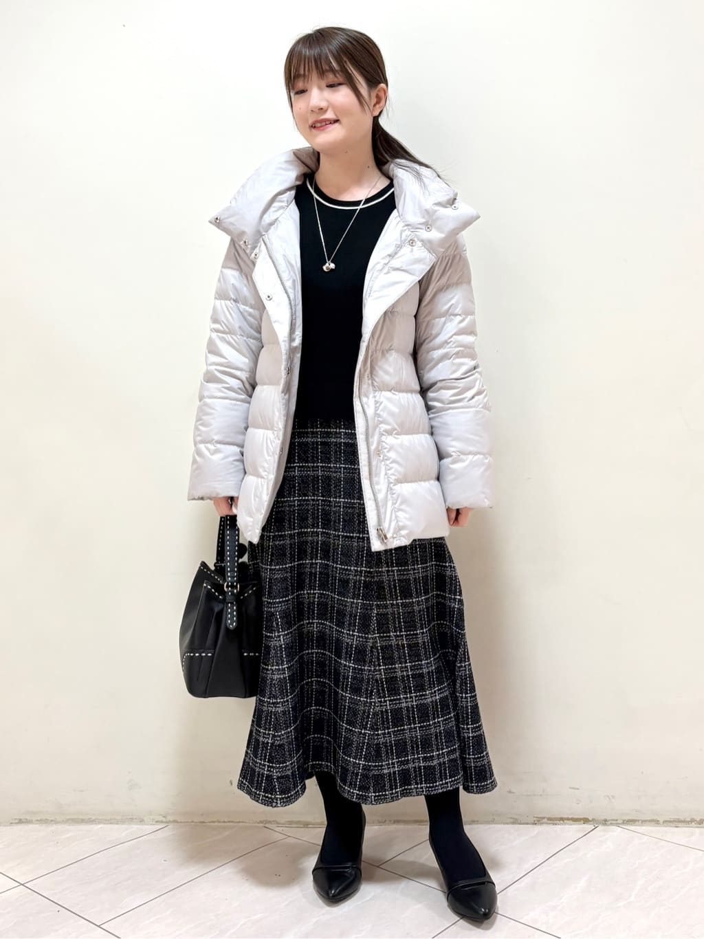mikiさんの「Reflect｜【SS-4Lサイズ】フーデッドミドルダウンコート」を使ったコーディネート