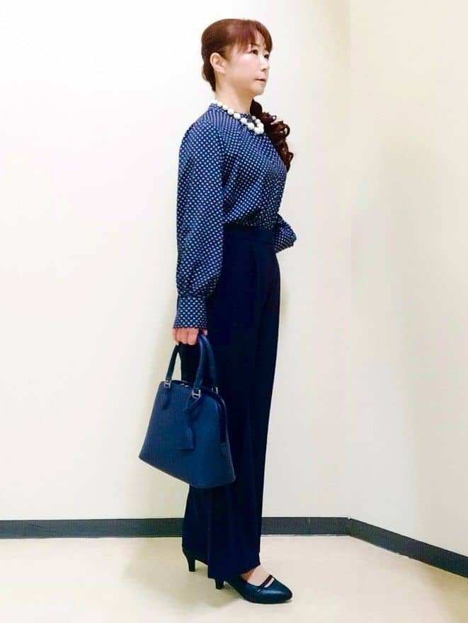 花さんの「Reflect｜【SS-4Lサイズ】ドットプリントブラウス」を使ったコーディネート
