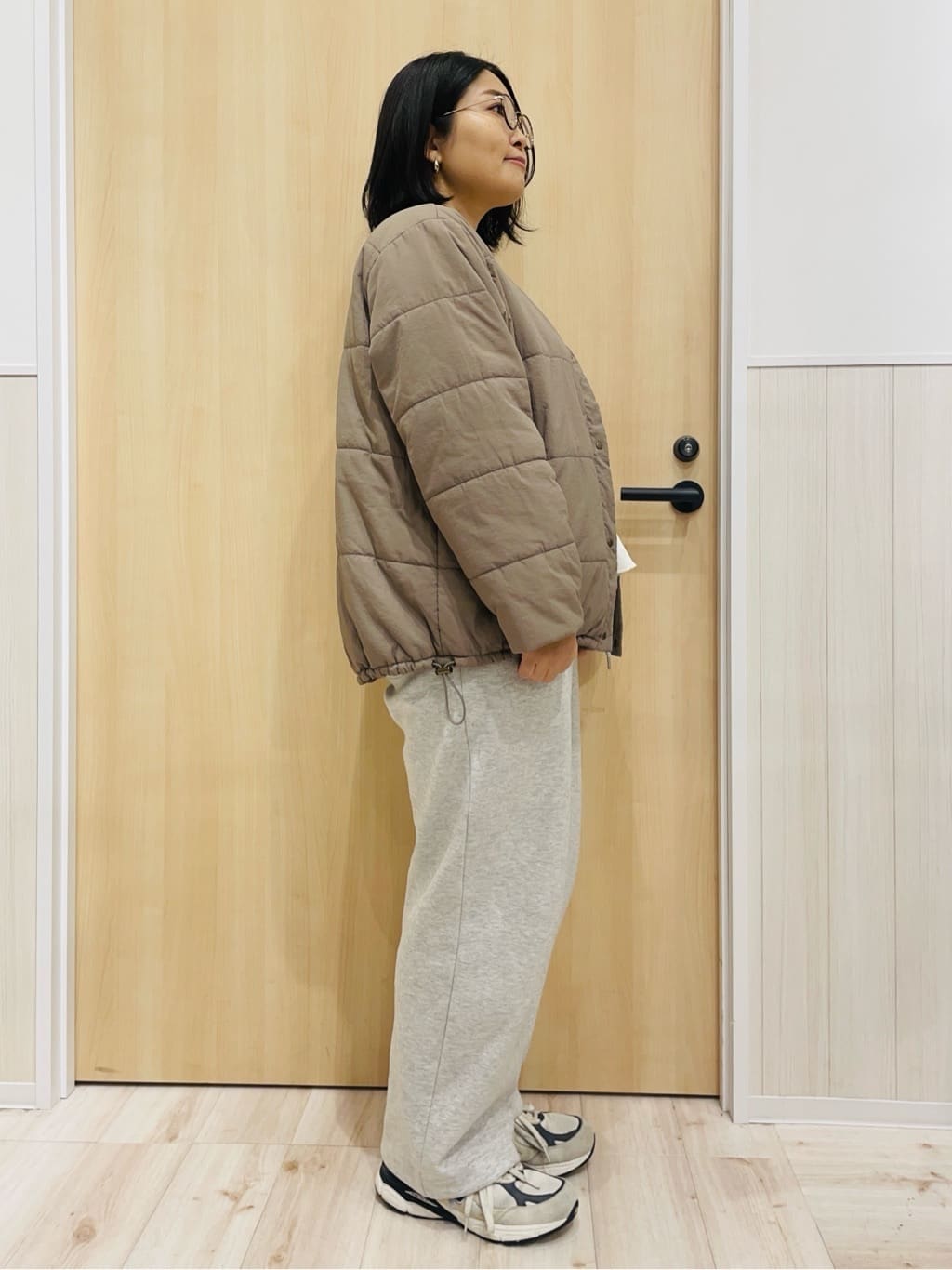すーさんの「SHOO･LA･RUE｜【洗濯機可/撥水/リバーシブル】 ノーカラー中綿ブルゾン」を使ったコーディネート