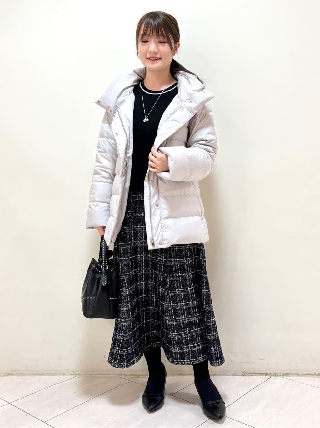 mikiさんの「Reflect｜【SS-4Lサイズ】フーデッドミドルダウンコート」を使ったコーディネート