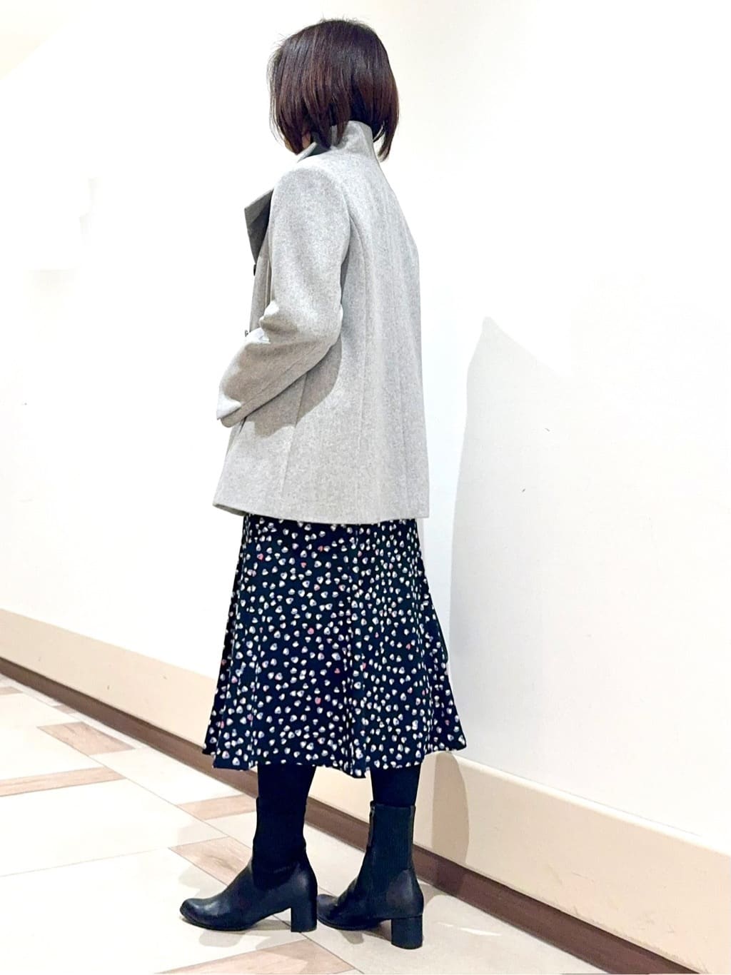 kaeさんの「Reflect｜【SS-4Lサイズ／衿が顔に当たらない◎】スタンドネックミドルコート」を使ったコーディネート