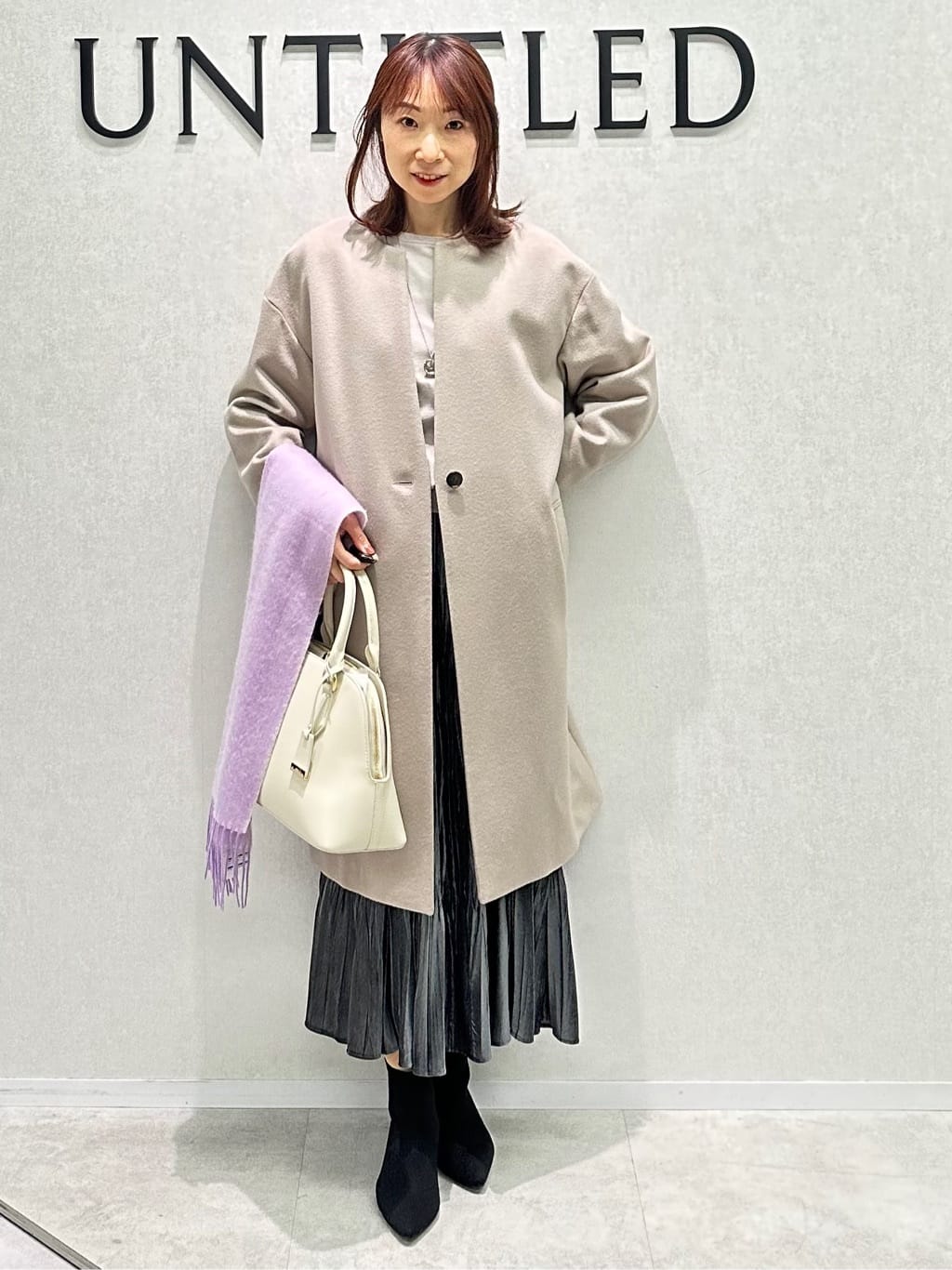 Miwaさんの「UNTITLED｜【日本製／通勤／フォーマル】カシミヤ混ノーカラーコート」を使ったコーディネート