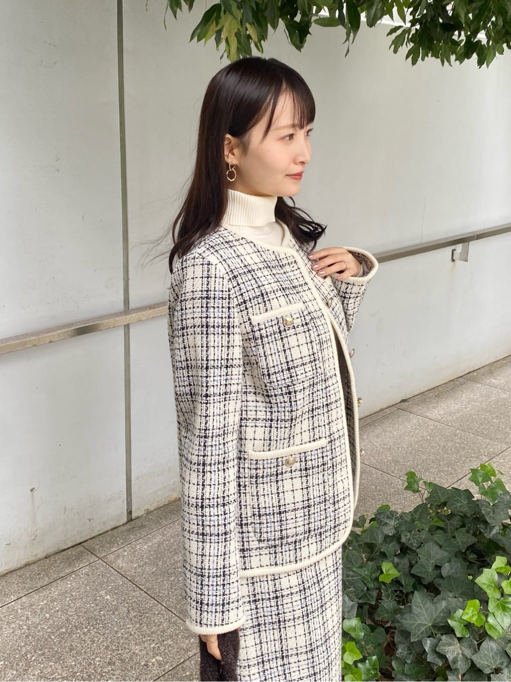みさかさんの「index｜チェックツィードスカート／セットアップ対応【洗える】」を使ったコーディネート