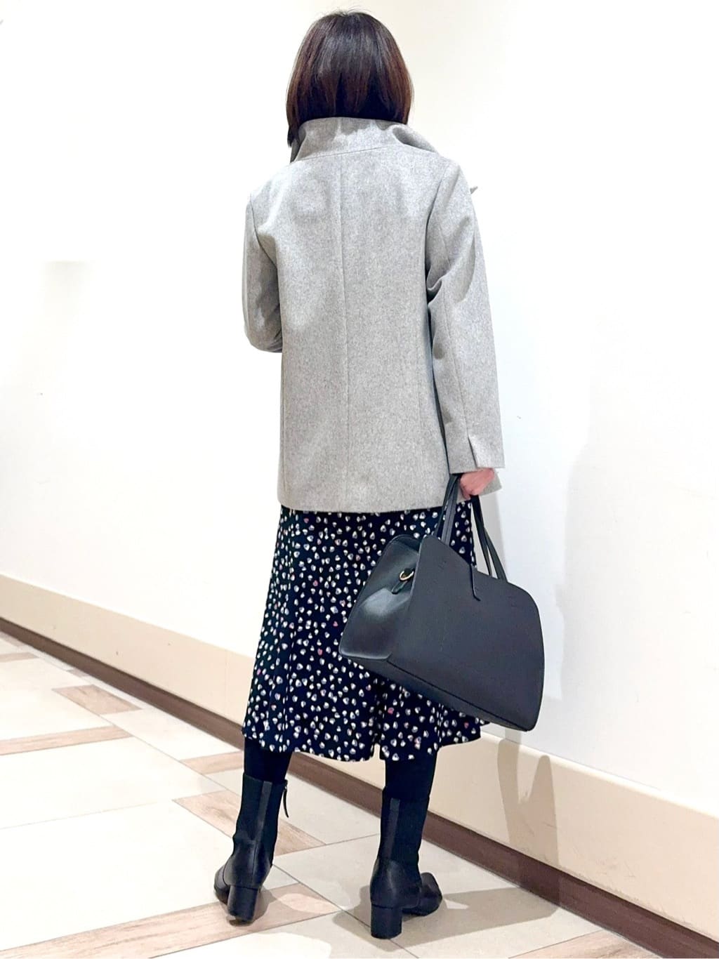kaeさんの「Reflect｜【SS-4Lサイズ／衿が顔に当たらない◎】スタンドネックミドルコート」を使ったコーディネート